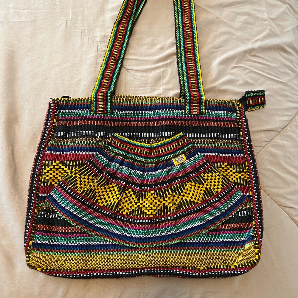 Colorful Striped Tote Bag